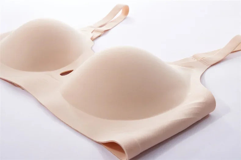Wireless Comfortable Bra Large Cup Seamless Anti-Sagging Back Smoothing Underwear Soft Women's Hollowed-Out Full Cover Bras