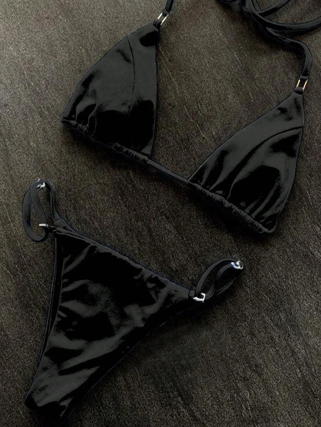 2026 Beach Style Swimsuit For Women Sexy Halter Swimwear Solid Thong Female Bikini Set Bathing Suit Black White Bikini