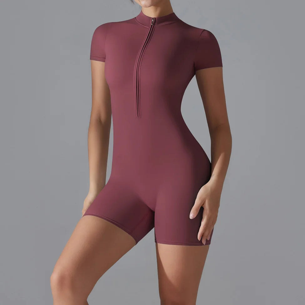 Yoga suit women jumpsuit One-Piece Suit short sleeved shorts Gym Push Up Workout Clothes Fitness Bodysuit Sportswear Tracksuit