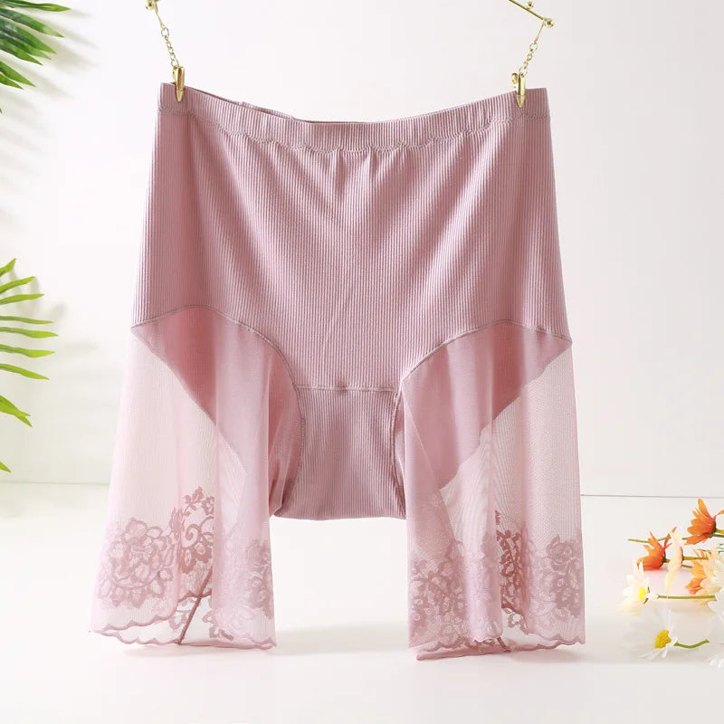 60-115 KG Plus Size Safety Short Pants Summer Women Seamless Underskirt Shorts Anti Rub Thigh Boyshorts Sexy Lace Women Boxers