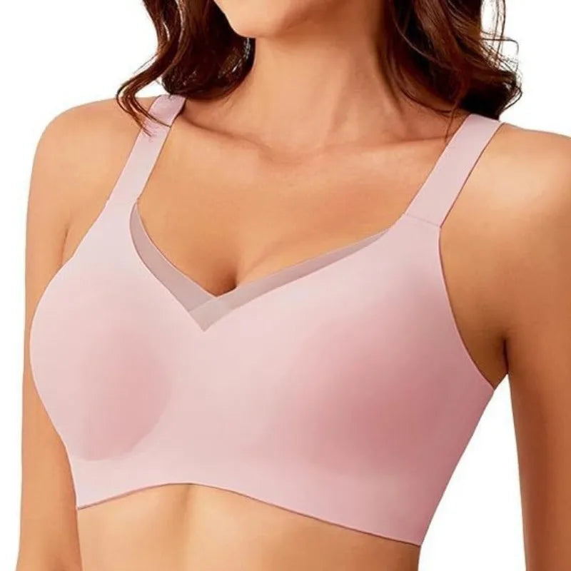 Women's Wire-Free Seamless Bra Full Cup Thin Molded Cup Beautiful and Comfortable Underwear Plus Up