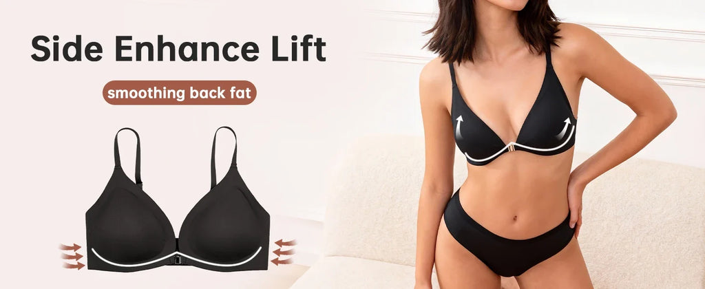 7 Pack Of Color Women's Front Closure Bras Seamless Push-Up Wireless Bras with Removable Padding Basic Everyday T-Shirt lingerie