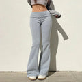 Low-Waisted Solid Flare Boot-Cut Pants Women