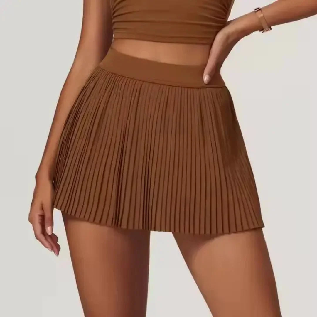 Women's fashion 2-in-1 golf tennis skirt pleated fitness suit with inner pocket, women's sexy style