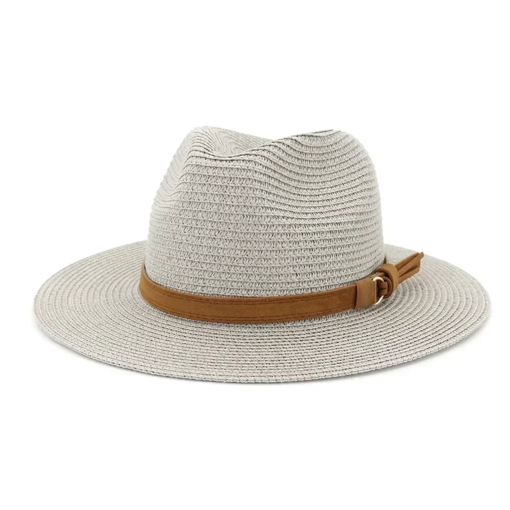 New Big Size 59-60CM Panama Hat Summer Sun Hats for Women Man Outdoor Beach Straw UV Protection Cap Chapeau Jazz Trilby Cap