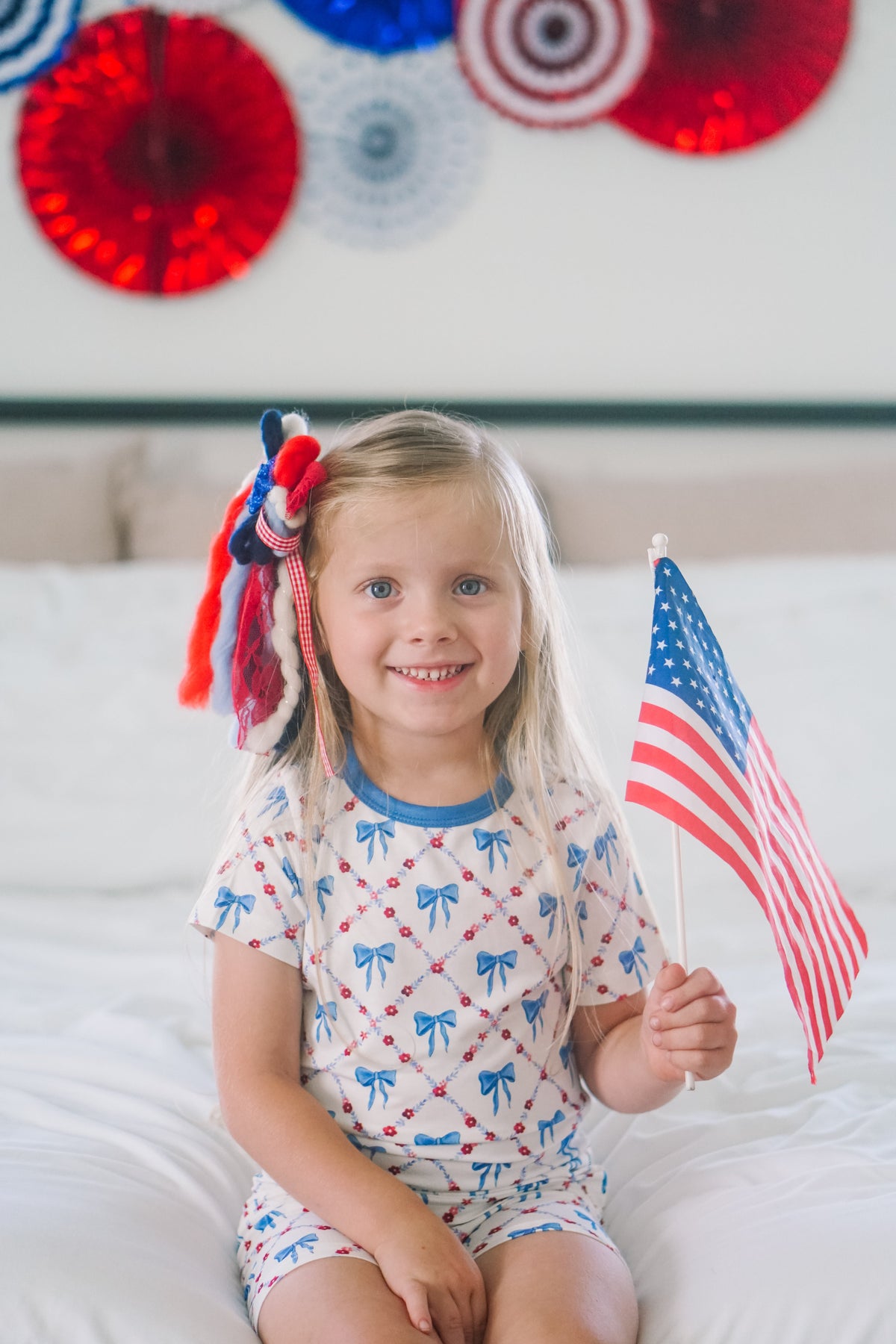 Red White & Bows 2pc Bamboo Pajamas
