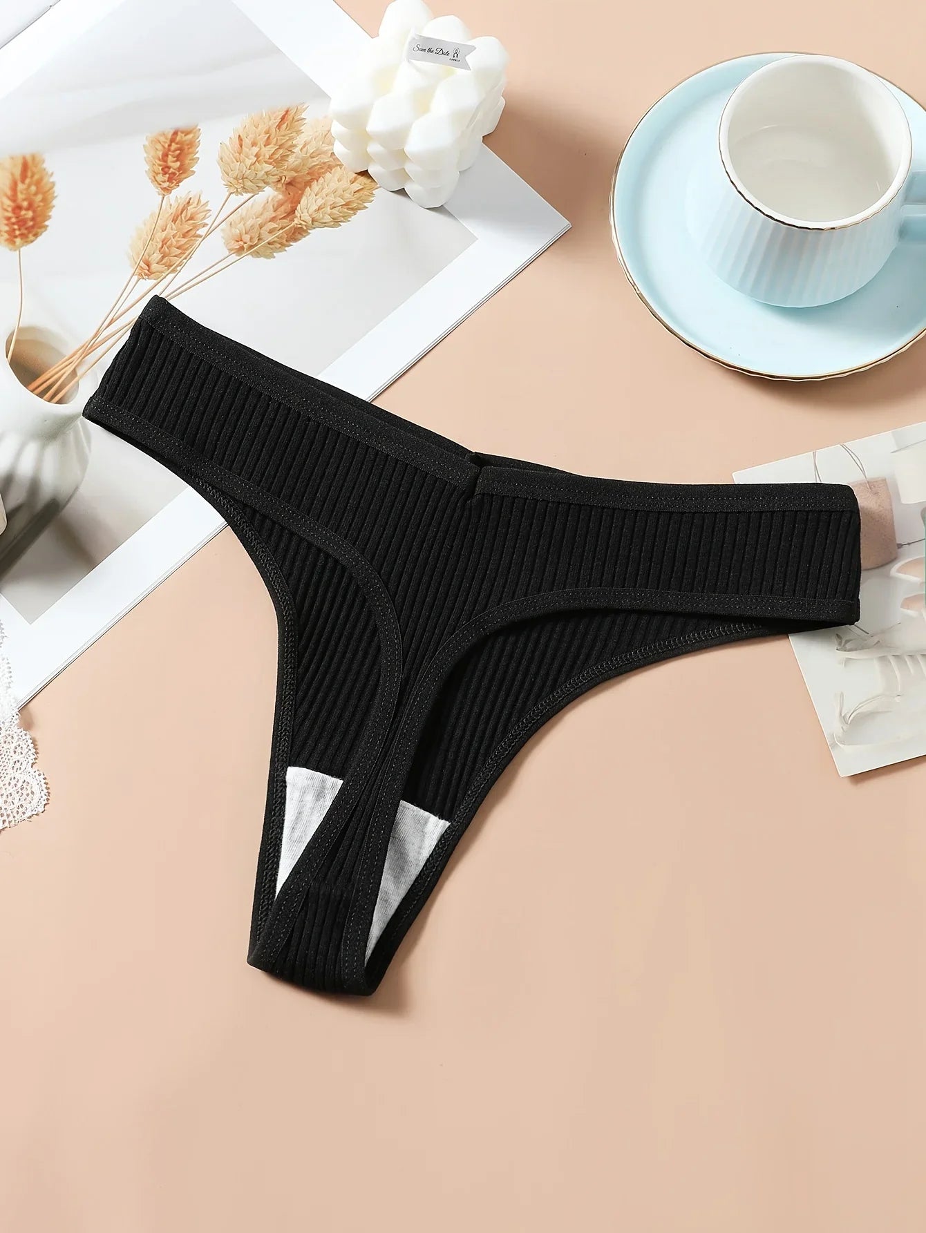 8 Pcs / Set Women' Cotton G-String Thong Panties Low Rise Sexy V-Shaped Underwear Soft And Breathable Bikini Seamless Lingerie