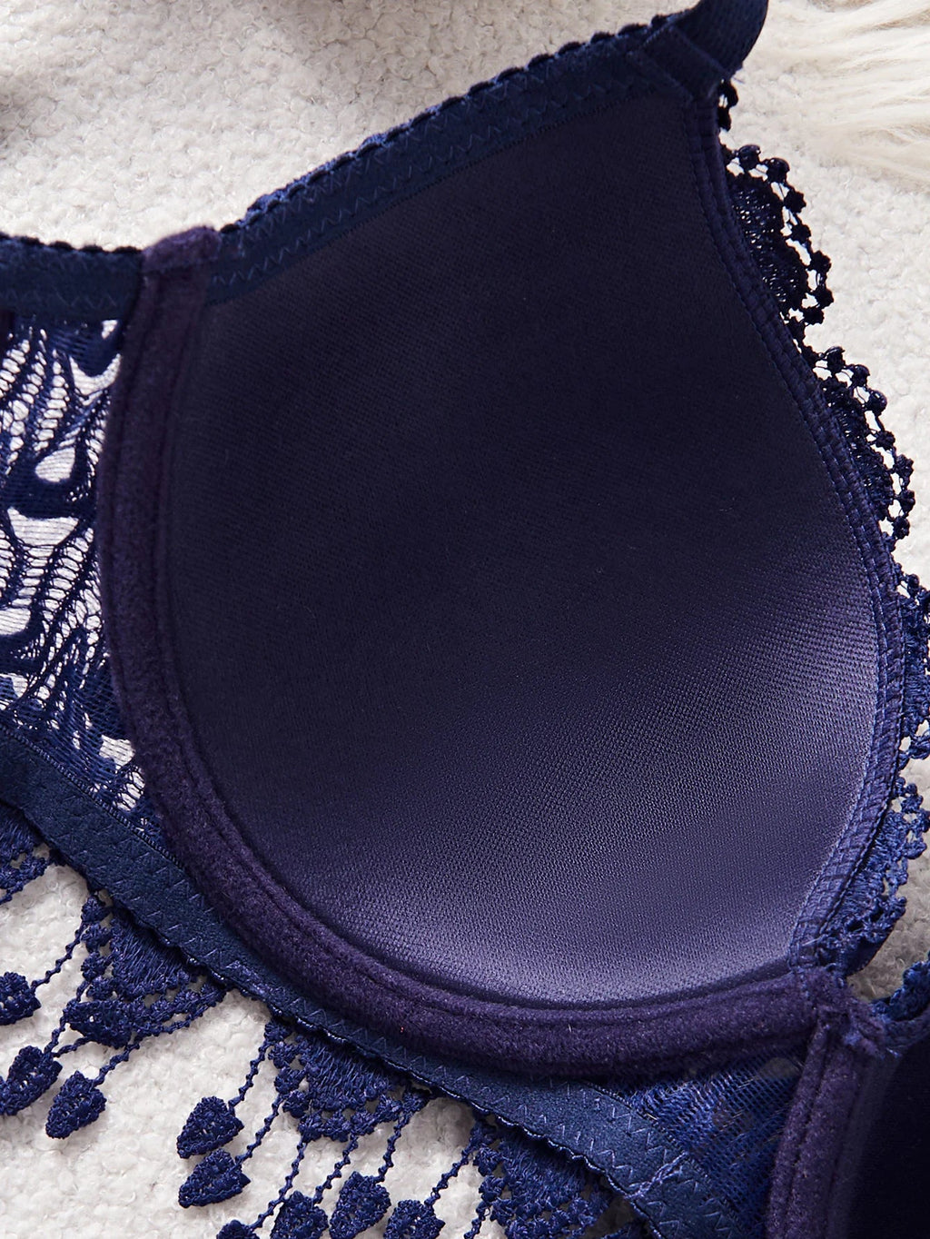Daily Knitted Bra for Women Sexy Heart Lace Patchwork with Lace Trim Sexy Bras Comfortable Non-Padded Solid Women's Push up Bra