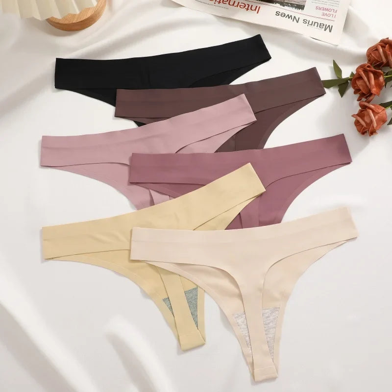 5Pcs/Set Seamless Ultra-thin panties Maillard Panties Women Ice Silk Underwear Sexy Panty Low Waist G-string Female Solid Panty