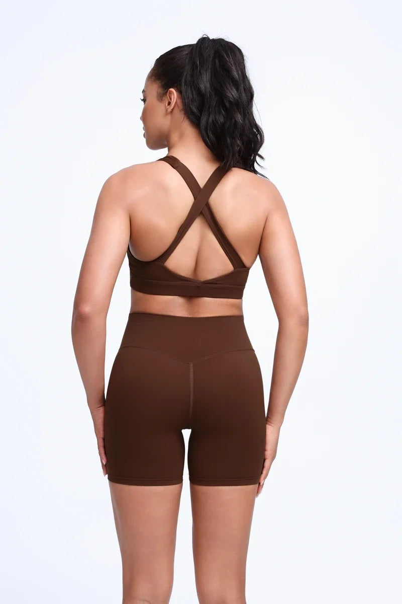DIAS FIT JOY Cloud feeling wide shoulder strap cross beauty back removable padding sports bra Pilates cycling fitness