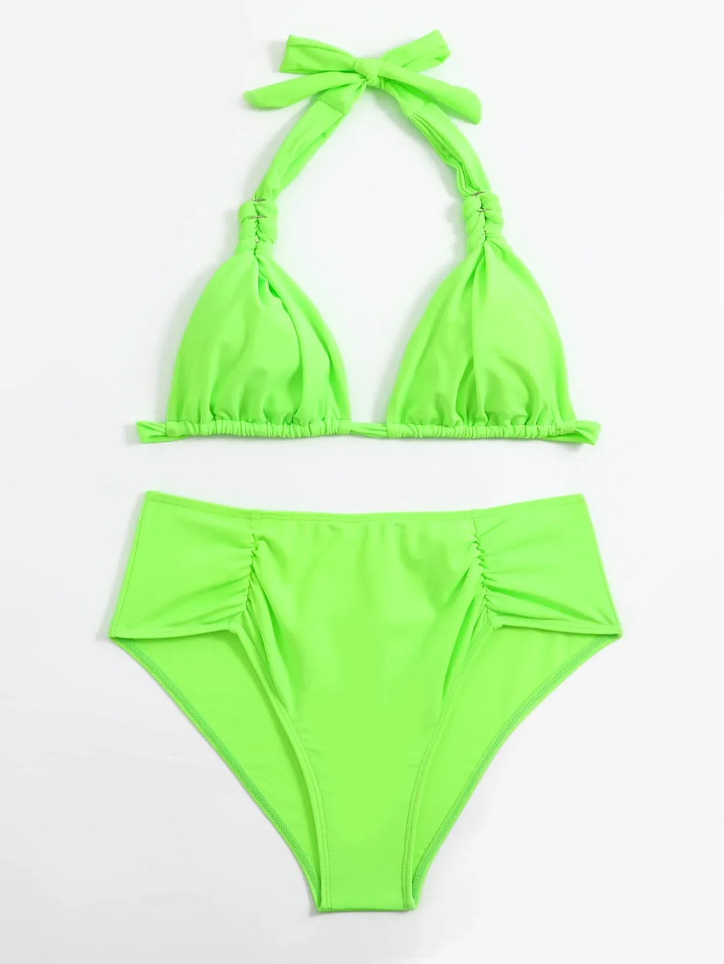 2024 Sexy Bikinis Women Brown Halter Brazilian Swimsuit Female Pleated Bikini Set Black Push Up Swimwear Beach Wear Bathing Suit