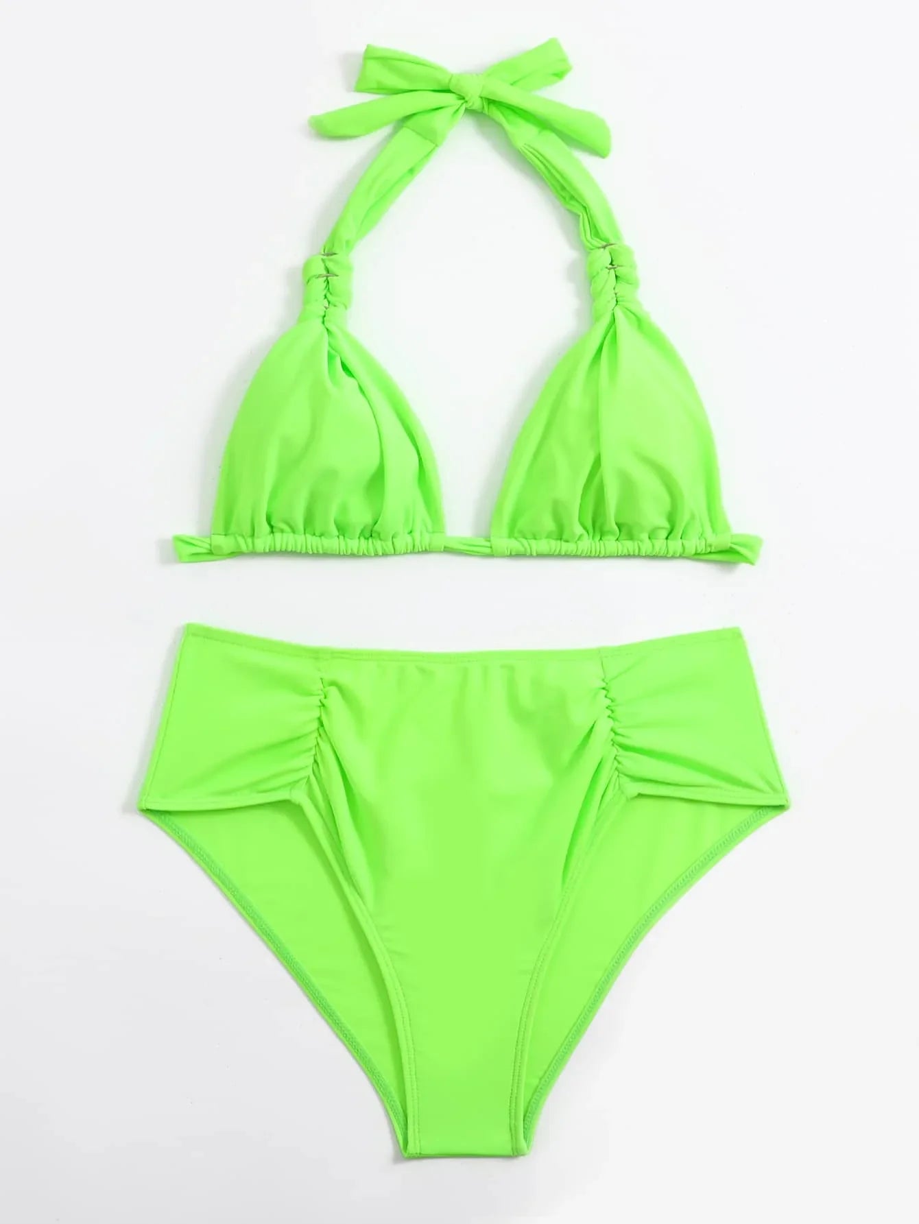2024 Sexy Bikinis Women Brown Halter Brazilian Swimsuit Female Pleated Bikini Set Black Push Up Swimwear Beach Wear Bathing Suit