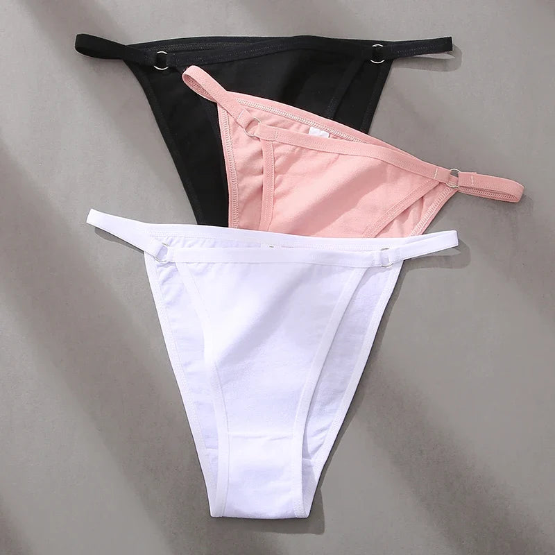 Women's Cotton Panties 3Pcs/set Sexy Low Waist Briefs M-2XL Comfortable Underwear Female Soft Solid Color Underpants Lingerie