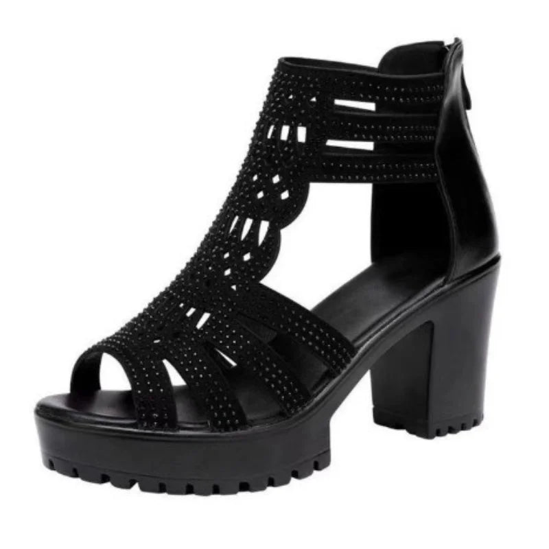 New Women's Fish Mouth Shoes Wedges Hollow Out  Anti slip Sandals Ladies Casual Low Heel Sandals Fashion open toe Mujer Footwear