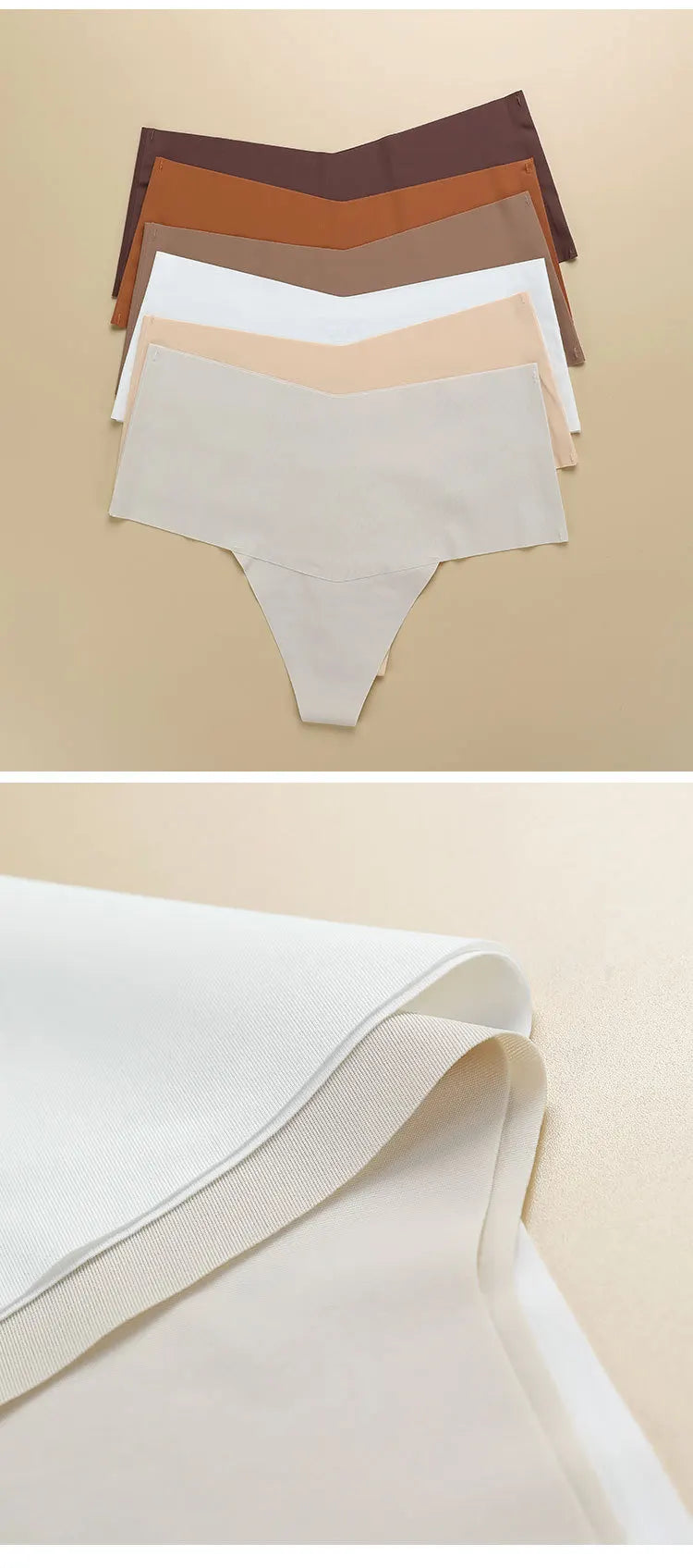 Ice Silk Women Panties Sexy Thong Briefs Yoga Seamless G String Quick Drying Underwear Simple Mid Waist Traceless Thin Sports