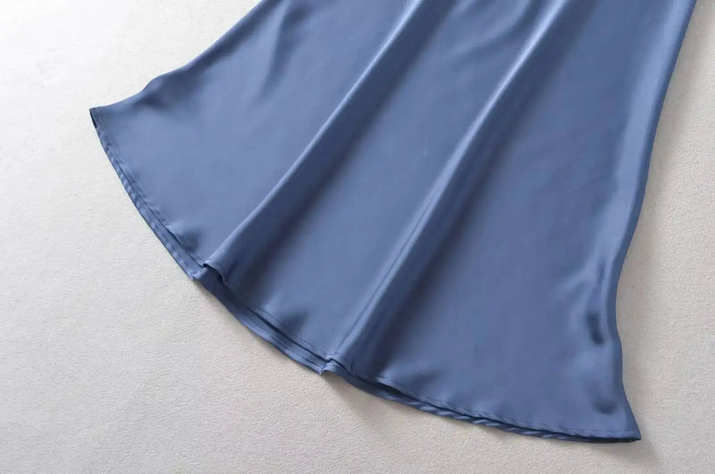2026 Summer New High Waist Wrap Hip Slim Half Length Skirt Women Design Sense Niche Leisure Solid A-line Fishtail Skirt V38V
