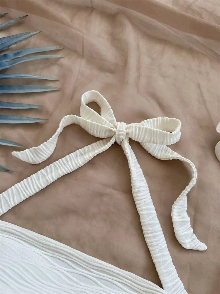 Wave Pattern Solid Color Halter Crop Top for Women Summer Sexy Ruched Waist Backless Cami Top Tank Top Streetwear Y2k Clothes