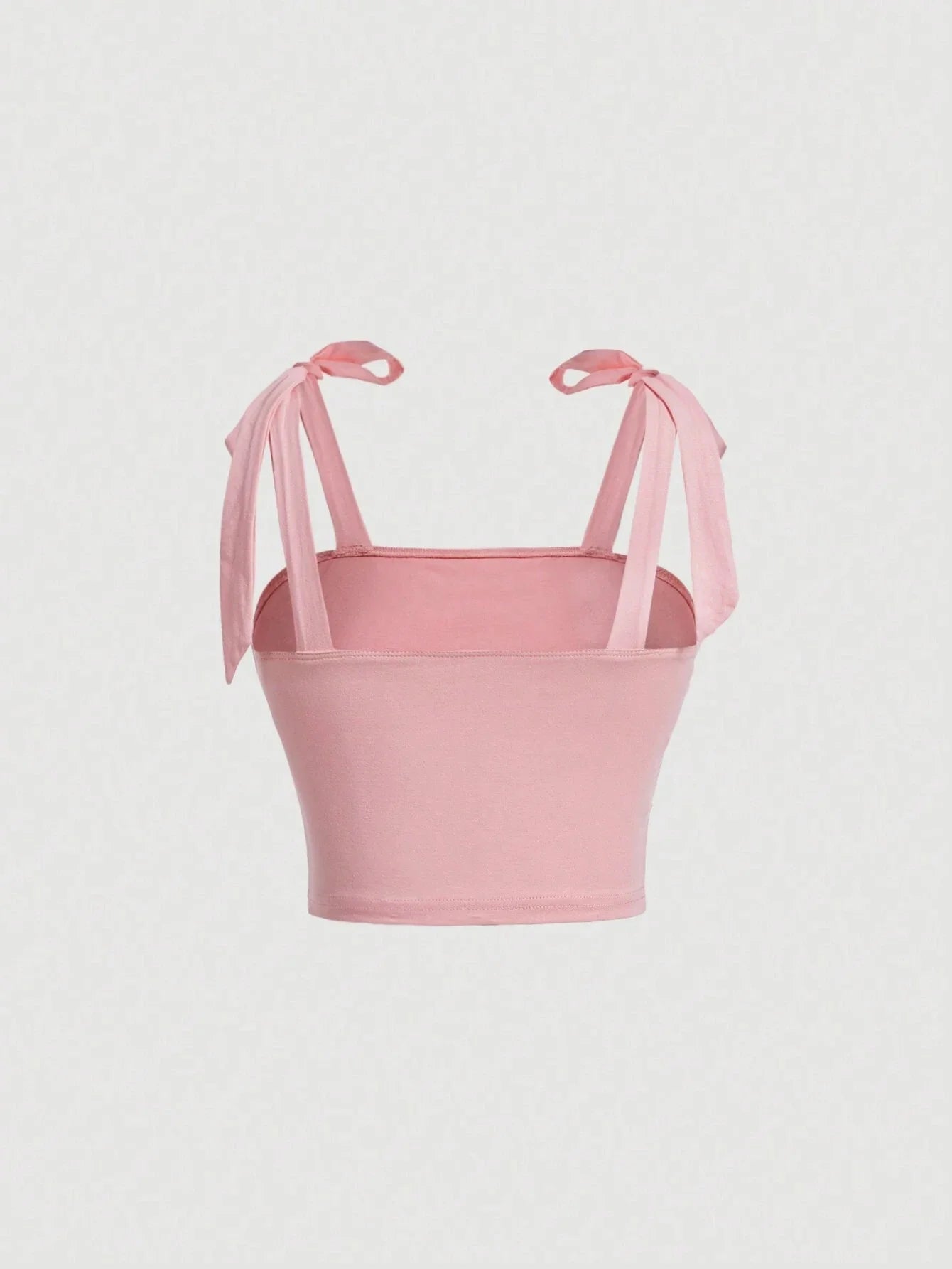 Solid Tie Shoulder Ruched Wide Strap Slim Fit Crop Top for Women Summer 2024 Y2K Clothes Pink Backless Cami Top Streetwear