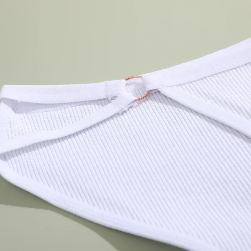 4PCS/Set Women Cotton Panties Sexy Low Waist Briefs Female Soft Breathable Underwear Button Design Fashion Comfortable Lingerie