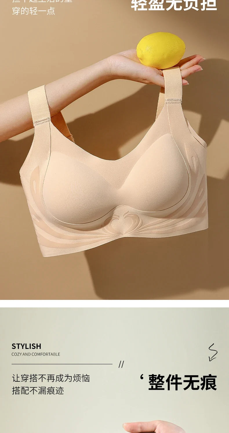 Sexy Lifting Seamless Underwear Women's Small Breasts Gathering No Steel Ring Bh Upper Holder Breast Adjustable Ladies Bra M-6XL