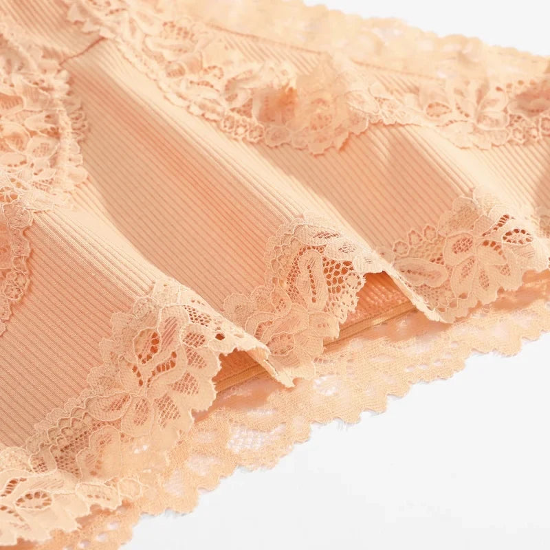 5PCS/Set Women Cotton Panties Sexy Lace Low Waist Briefs Stretch Comfortable Ladies Underwear Soft Breathable Intimate Lingerie