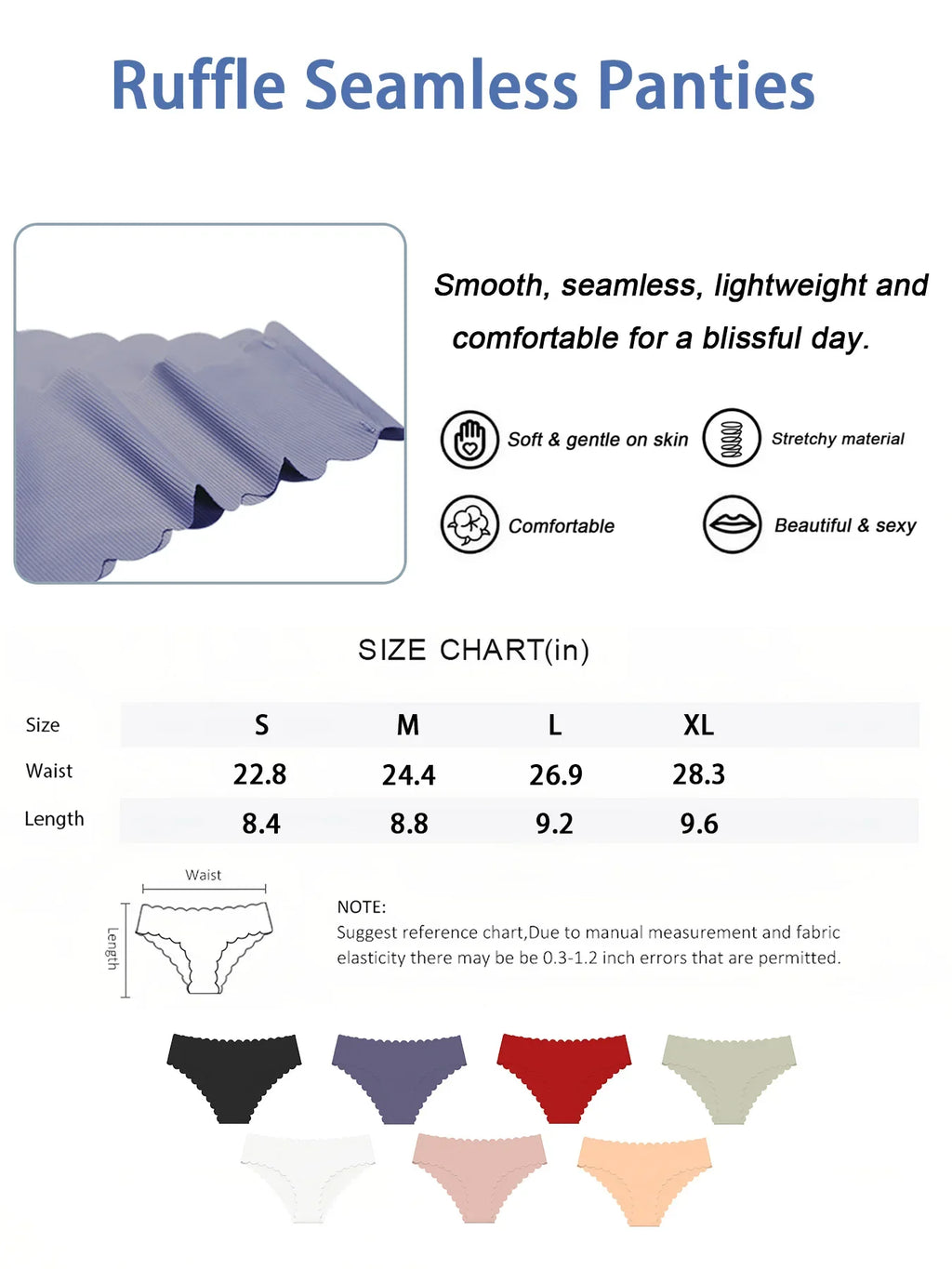 Women Hot Sexy Thongs High Waist Seamless Underwear Breathable Comfort Briefs Panties Female S-2XL Wave Edge