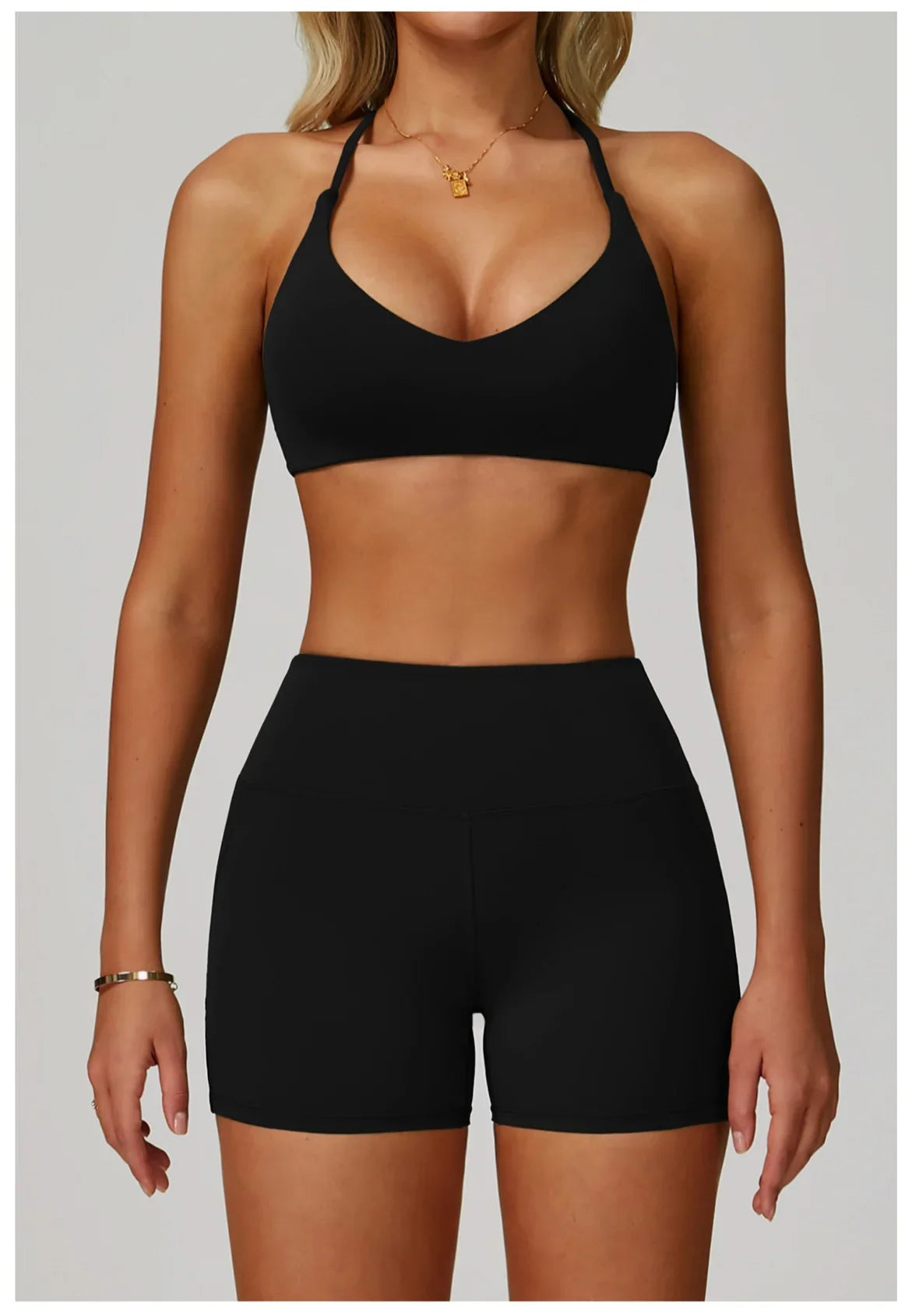 Summer U-Shaped Multi-Strap Cross Back Women Pilates Fitness Sports Bra Top Gym Yoga Athletic Tight Workout Jog With Chest Pad