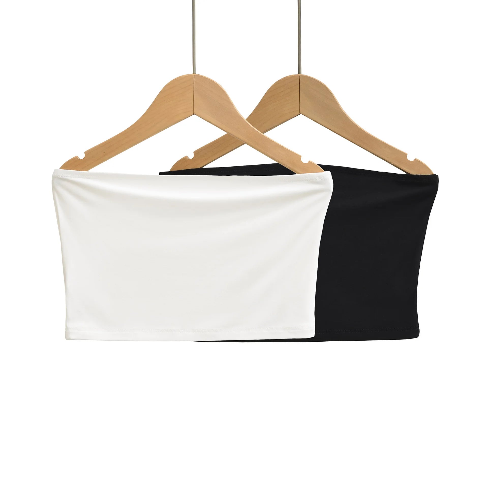 Sleek Seamless Crop Tops For Women Smooth Stretch Straight Neckline Classic Black And White For Summer Casual Daily Wear 72UE