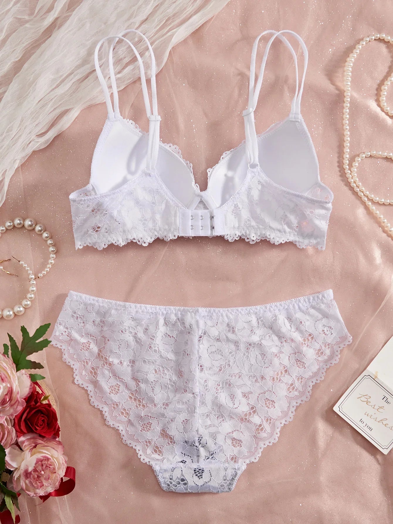 6-Piece Set Lace Women's Underwear Set No Lining Lace Push up Bra Comfortable Fitting Sexy Mesh Lace Panties Women's Bra Set