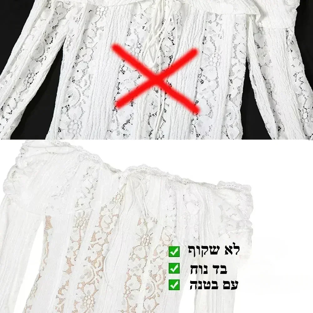 Oligai Lace Slim Mini Dress for Women Off The Shoulder Sexy Long Sleeves Club Party Dresses Bodycon Elegant Autumn Dress