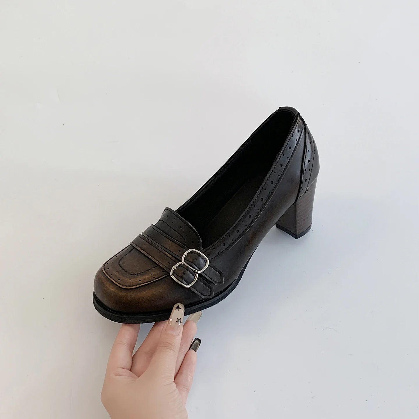 Vintage Thick Heel Women Mary Jane Shoes Ladies Concise Slip On Pumps Spring Autumn Women's Party Dress Shoes