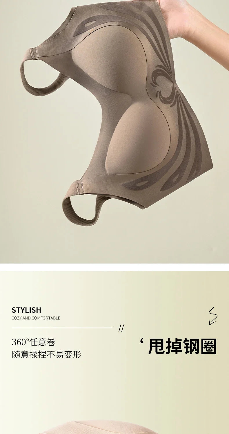 Sexy Lifting Seamless Underwear Women's Small Breasts Gathering No Steel Ring Bh Upper Holder Breast Adjustable Ladies Bra M-6XL