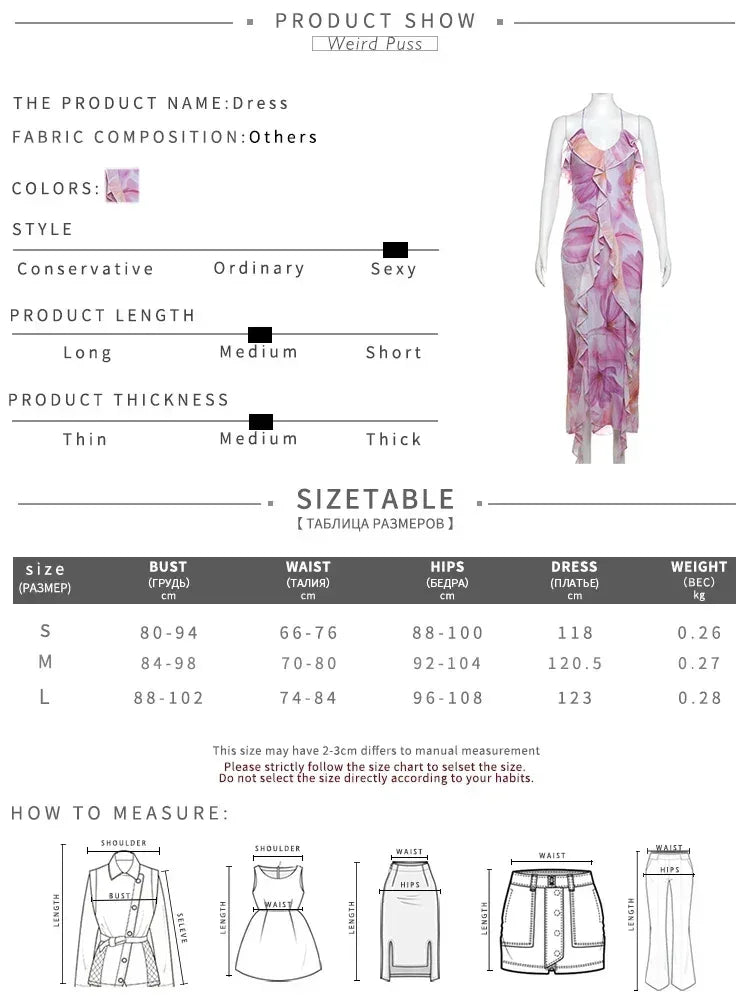 Weird Puss Flower Print Dress Woman Summer Strapless Splits Irregular Tassel Patchwork Backless Bandage Party Skinny Vestidos
