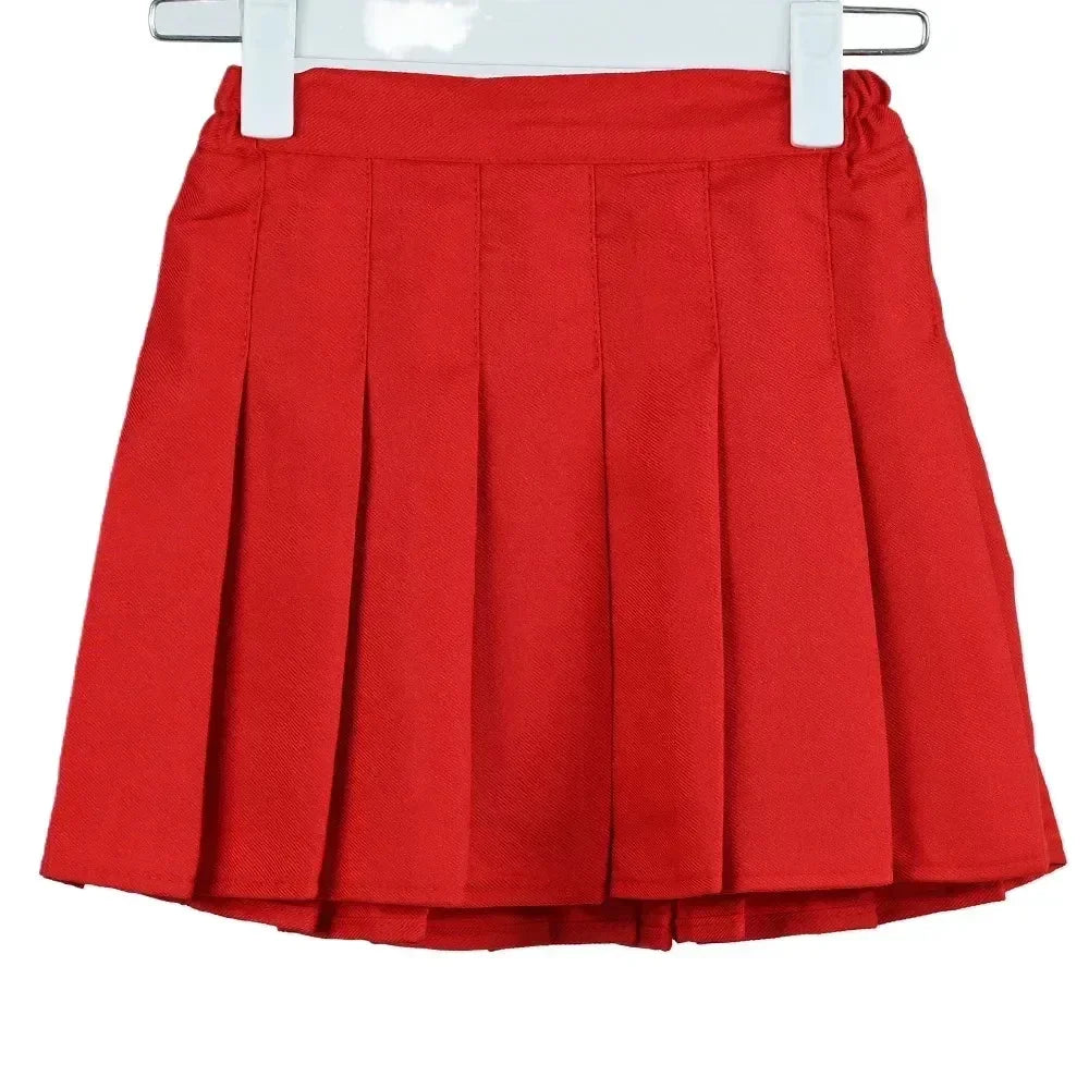 Summer Girl Pleated Skirt Children Summer Skirt Girls Mini Skirts Vintage Pleated Skirt 3-13Y Junior Girls Ruched Cullottes