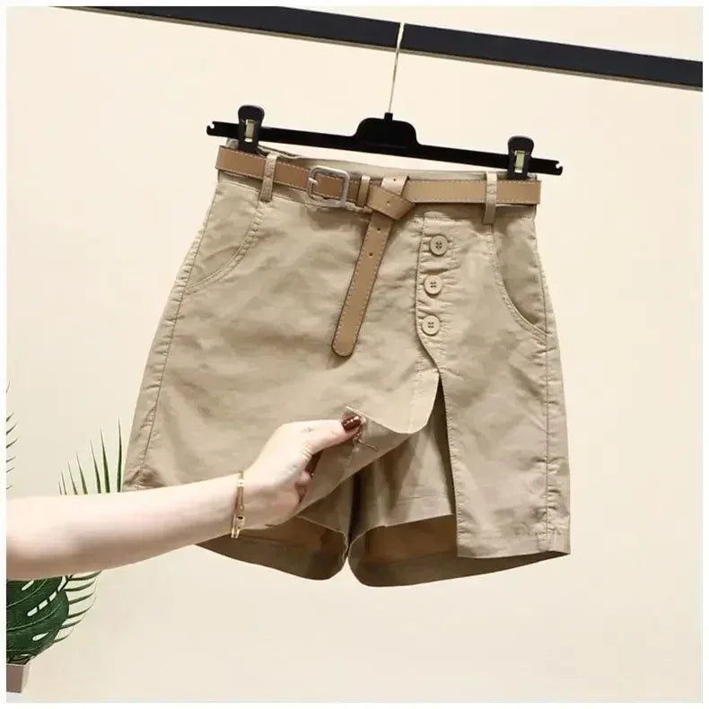 Casual Cotton Shorts Women's Summer Clothes New Versatile Fashion Thin A-word Pants Elastic Waist Skirt Pants Shorts for Women