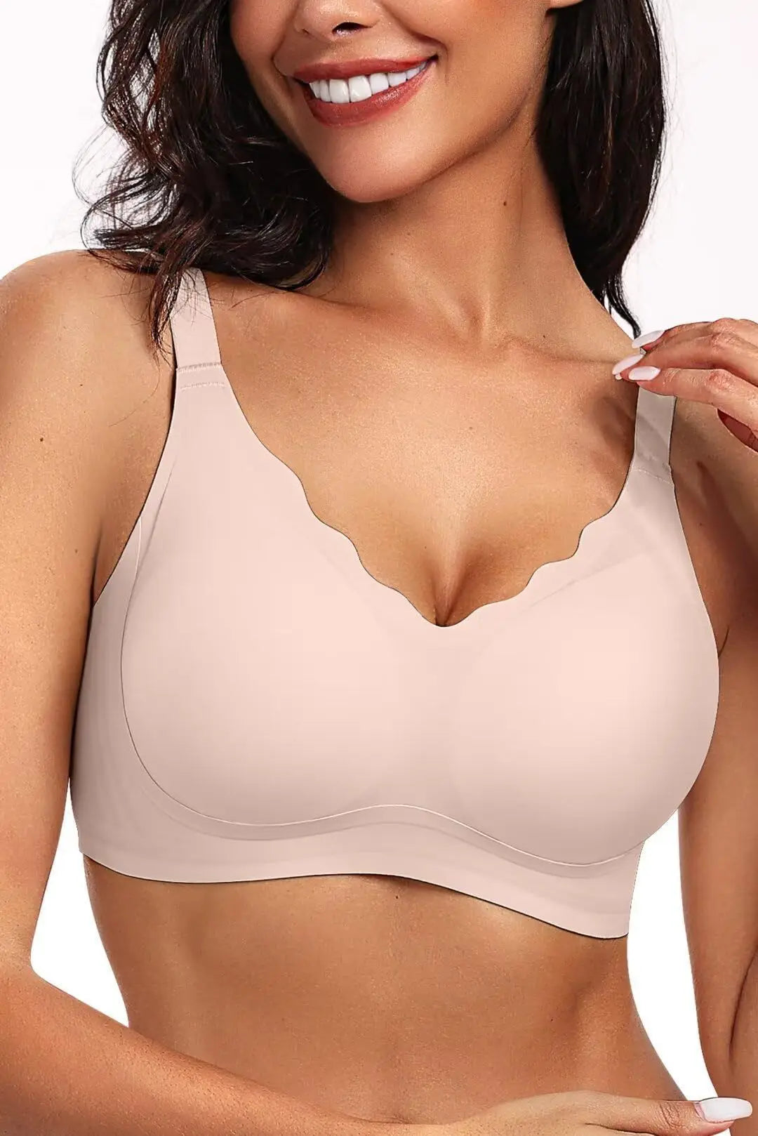 Women's Wavy Smooth Bra Wire-free and Seamless Bra Supports Side Breast Prevents Sagging Comfortable and Pushes Up