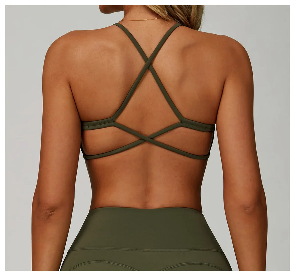 Hearuisavy Breathable Sports Bra Women Quick Drying ShockProof Gym Workout Top Casual Yoga Clothing Push Up Running Fitness Bras