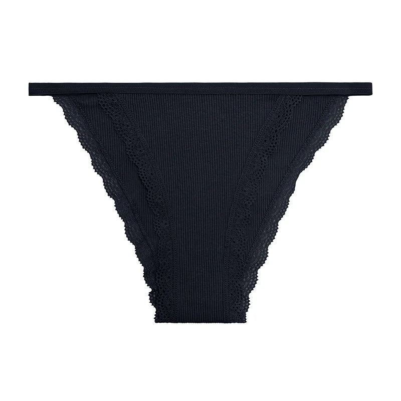 Women‘s Cotton Panties Low Waist Lace Briefs M-XL Comfortable Underwear Ladies Solid Color Underpants Girls Breathable Panty New