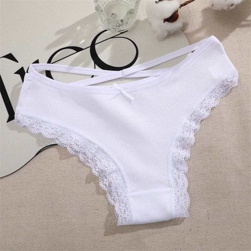 4PCS Cotton Seamless Panties Hollow Sexy Design Unique Low Waist Women Panties Breathable Girls Underwear Soft Lingerie S-XL
