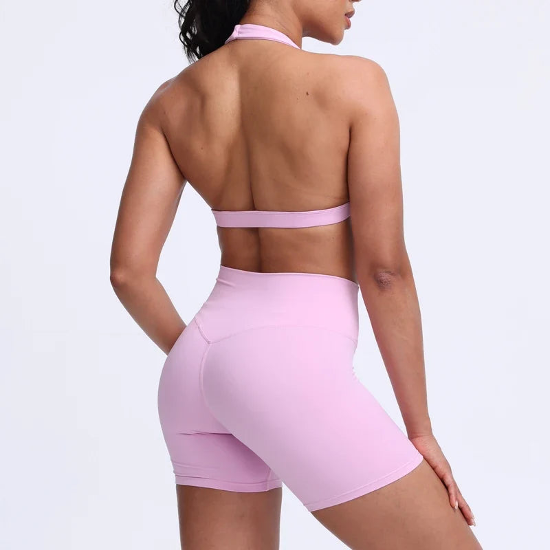 DIAS FIT JOY -Neck Hanging Neck Naked Feeling Yoga Bra for Running Fitness Cycling - Breathable Comfortable Sports Bra for Women