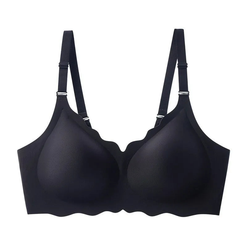Women's Wave Jelly Seamless Bra 3/4 Cup Thin Molded Wire-Free Supportive Bra with Push-Up Comfort Solid Color Underwear Sostén