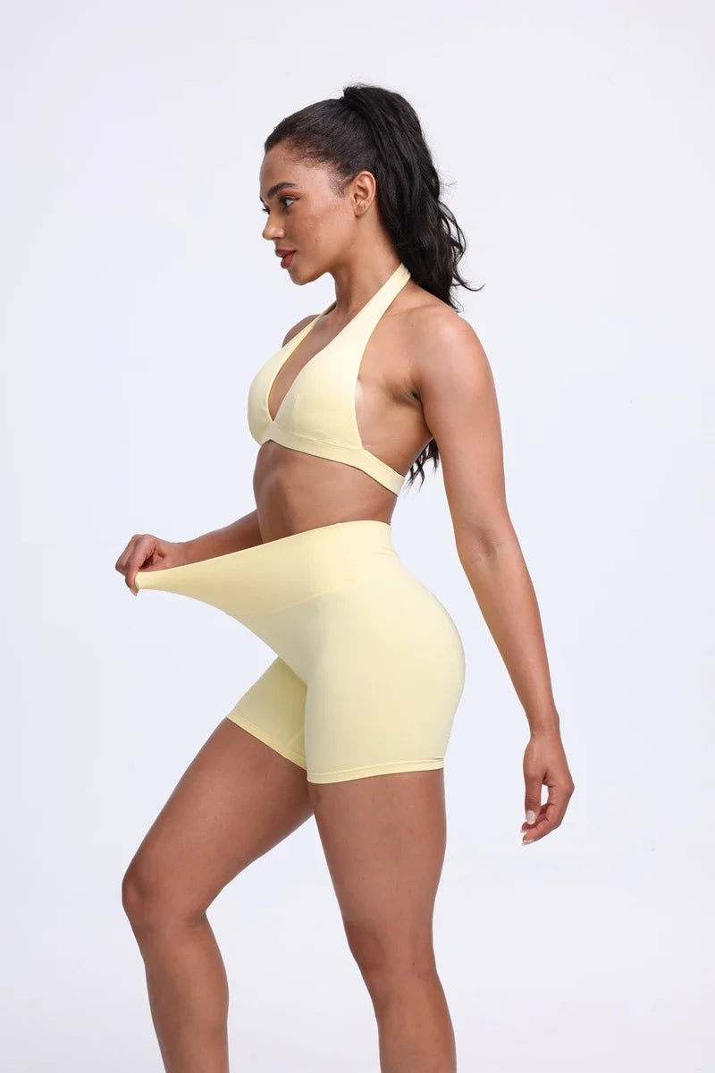 DIAS FIT JOY -Neck Hanging Neck Naked Feeling Yoga Bra for Running Fitness Cycling - Breathable Comfortable Sports Bra for Women