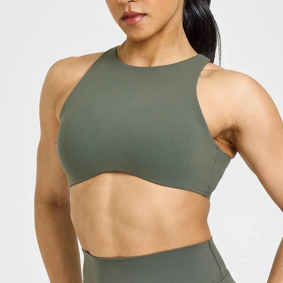 NCLAGEN Softmotion High Neck Sports Bra Push-up High Suport Gym Tank Top Fitness Pilates Running Sports Underwear Workout Yoga