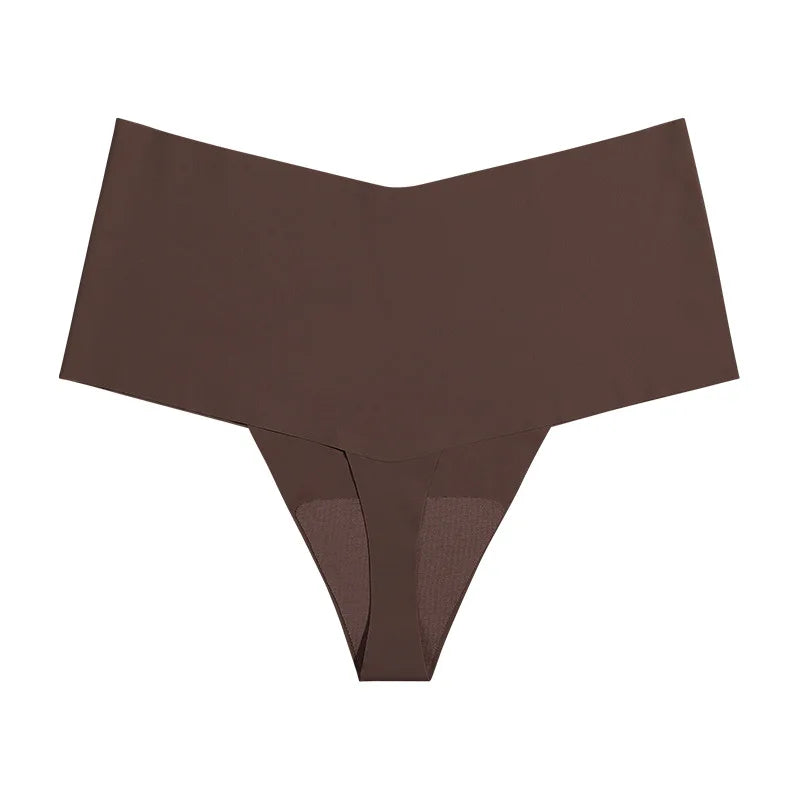 Ice Silk Women Panties Sexy Thong Briefs Yoga Seamless G String Quick Drying Underwear Simple Mid Waist Traceless Thin Sports