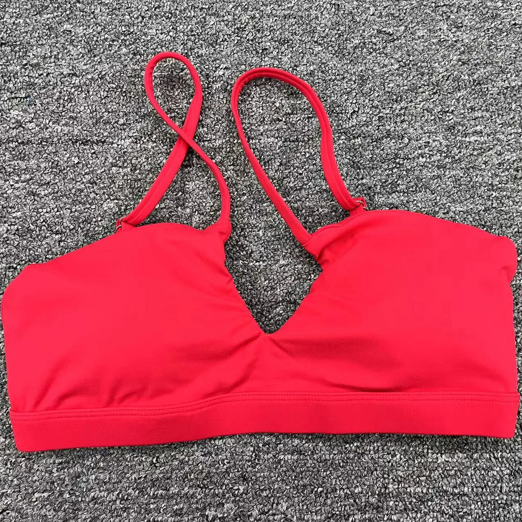 Women's Running Sports Bra Cross-Back Fast-Drying Breathable Seamless Yoga Tank Top