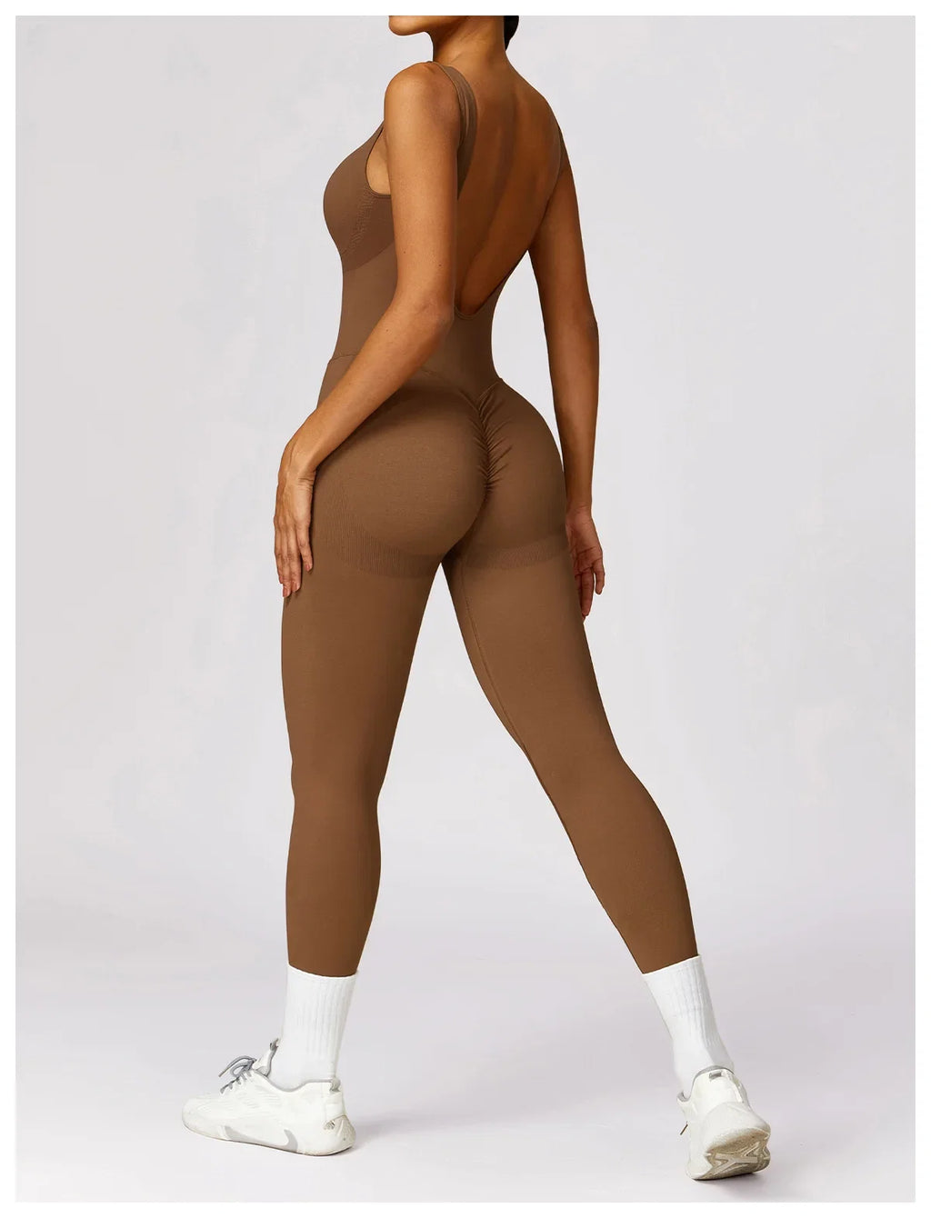Seamless One-piece Suit Women Sports Jumpsuit Push up Yoga Suit Backless Sportswear Set Women Sleeveles Workout Bodysuits Female