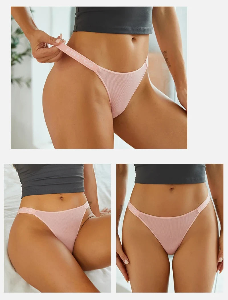 3Pcs/set Low Waist Brazilian Panties Women Cotton Bikini Panties M-XL Lady Comfortable Underwear Female Soft Underpants Lingerie