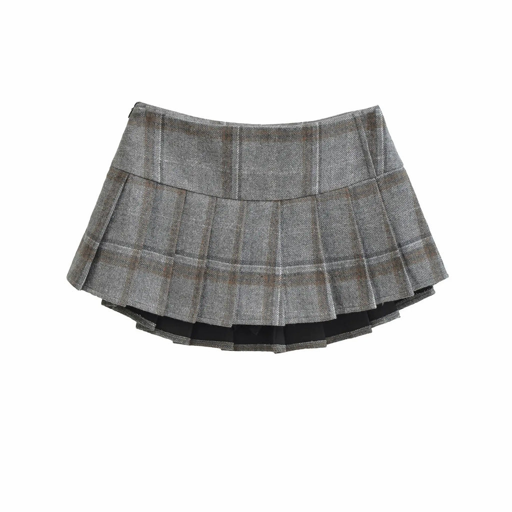 New American Style Pure Desire Hot Girl Plaid JK Waist Pleated Skirt Plaid Half Skirt For Woman Pure Desire Casual Elegant Z3SX