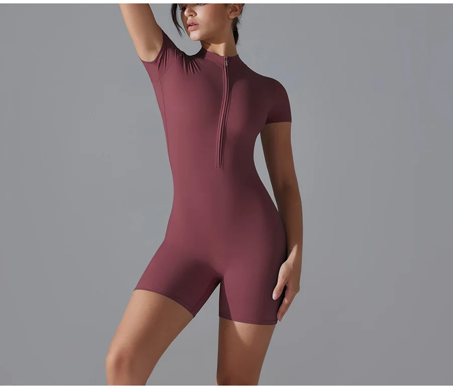 Yoga suit women jumpsuit One-Piece Suit short sleeved shorts Gym Push Up Workout Clothes Fitness Bodysuit Sportswear Tracksuit