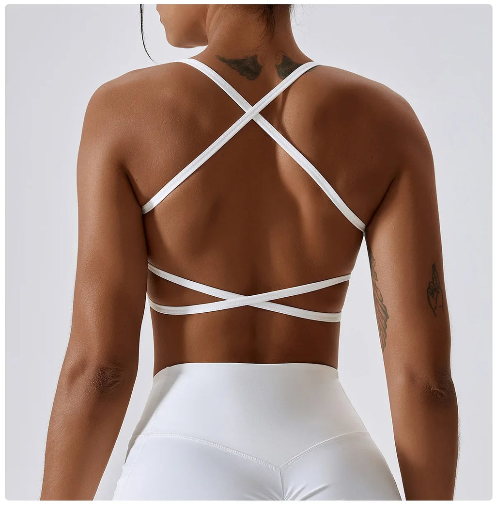 Sexy Cross Sports Bra Gym Top Women Training Running Yoga Bra Stretch Women Sports Underwear Fitness Workout Women Tank Tops